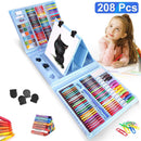208PCS Kids Art Kit – Easel, Crayons, Pencils & Markers in Storage Box