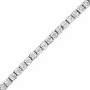 .925 Sterling Silver 1.0 Cttw Miracle-Set Diamond Round Faceted Bezel Tennis Bracelet (I-J Color, I3 Clarity) - 7"