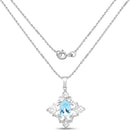 6.10 Carat Genuine Swiss Blue Topaz .925 Sterling Silver Pendant