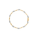 10K White and Yellow Gold 1.00 Cttw Diamond Oval Shaped Cluster Link Bracelet (I-J Color, SI2-I1 Clarity) - 7" Inches
