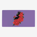 Black Cat And Roses Playmat