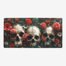 Macabre Skull and Flowers Playmat