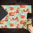 Little Foxes in a Fantasy Forest Playmat