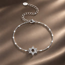 925 Sterling Silver White Gold Plated CZ Pavé 15+6cm Bracelet for Women
