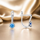 925 Sterling Silver Earrings with Oxidized Finish and Pavé Setting