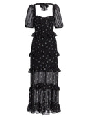 Wayf Bustier Tiered Maxi Dress, Size Small