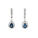 .88ct London Blue Topaz Dangle Earrings 14KT White Gold