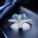 925 Sterling Silver Opal Enamel Ring for Women