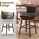 25/29 Inch Padded Bar Stools Set of 2 with Swivel Seat and Footrest