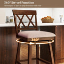 Counter Height Swivel Bar Stools with Upholstered Seat - Set of 2
