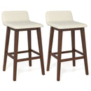 29 Inch Low-Back High-Top Chairs with Padded Seat and Rubber Wood Legs