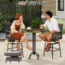 29 Inches Patio 360° Swivel Bar Stool with Cross-Woven Armrests and Seat Cushion-White