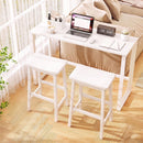 29" Saddle Seat Counter Height Stool Set of 2 with Footrests