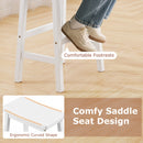 29" Saddle Seat Counter Height Stool Set of 2 with Footrests