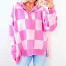 Womens Versatile Loose-fitting Half-button Sweater