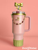 Roses in Bloom Deluxe Tumbler Charm Necklace