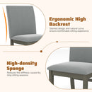 Upholstered Dining Chairs Set of 2 with Rubber Wood Legs and High Back-Gray