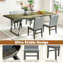 Upholstered Dining Chairs Set of 2 with Rubber Wood Legs and High Back-Gray