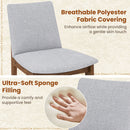 Set of 2 Wooden Dining Chairs Upholstered with High Curved Back-Walnut