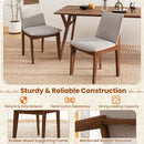 Set of 2 Wooden Dining Chairs Upholstered with High Curved Back-Walnut