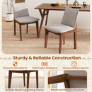 Set of 2 Wooden Dining Chairs Upholstered with High Curved Back-Walnut