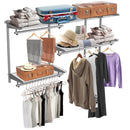 Custom Closet Organizer Kit 3 to 5 Feet Wall-Mounted Closet System with Hang Rod