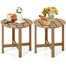 Set of 2 18 Inch Round Weather-Resistant Adirondack Side Tables