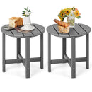Set of 2 18 Inch Round Weather-Resistant Adirondack Side Tables