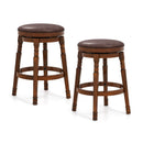 Set of 2 29-Inch Swivel Leather Padded Dining Bar Stools