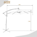 10 Feet 360° Rotation Solar Powered LED Patio Offset Umbrella without Weight Base-Gray