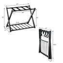 Set of 2 Folding Metal Luggage Rack Suitcase