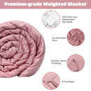 60 x80 Inch 15lbs Premium Cooling Heavy Weighted Blanket-Pink
