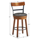 30.5 Inch 360-Degree Swivel Stools with Leather Padded Seat