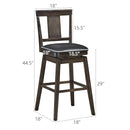 24 inch Swivel Upholstered Counter Height Bar Chair with Rubber Wood Legs