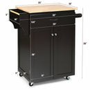 Utility Rolling Storage Cabinet Kitchen Island Cart with Spice Rack
