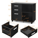 3-Drawer Mobile Lateral File Cabinet Printer Stand