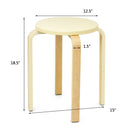Set of 4 Bentwood Round Stool Stackable Dining Chairs with Padded Seat
