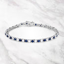 6.87 ct. t.w. Blue Sapphire and White Topaz Bracelet in Sterling Silver
