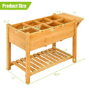 Elevated Planter Box Kit with 8 Grids and Folding Tabletop
