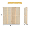 4-Panel Pegboard Display 5 Feet Tall Folding Privacy Screen for Craft Display Organized