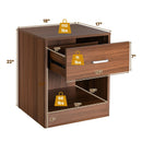 Modern Nightstand with Storage Drawer and Cabinet