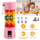 Portable Juicer Blender USB Rechargeable Juicer Cup Fruit Baby Food Mixing Machine w/ 6 Blades Powerful Motor