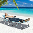 Beach Folding Chaise Lounge Recliner with 7 Adjustable Position