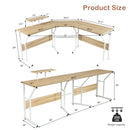 88.5 Inch L Shaped Reversible Computer Desk Table with Monitor Stand