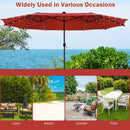 9 FT Solar LED Patio Umbrella Push-Button Tilt and Crank 24 LED Lights and 8 Ribs