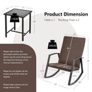 3 Pieces Patio Rattan Rocking Furniture Set