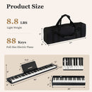 88-Key Folding Electric Lighted Piano Full-Size Portable Keyboard MIDI