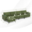 Modular L-shaped 4-Seat Sectional Sofa with Reversible Chaise and 2 USB Socket
