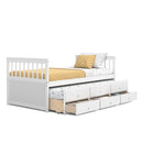 Twin Captain’s Bed with Trundle and 3 Storage Drawers