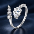 925 Sterling Silver White Gold Plated 1.5ct Moissanite Size E Ring for Women